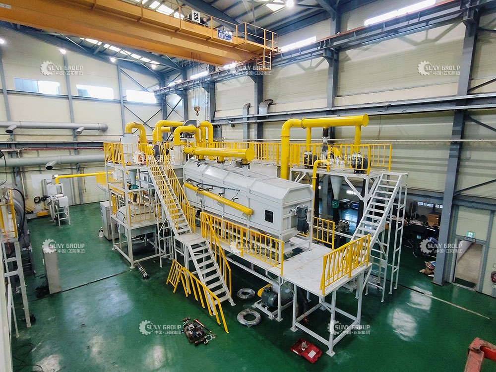 退役鋰電池資源化處置，瑞賽克成套回收設(shè)備韓國客戶生產(chǎn)現(xiàn)場